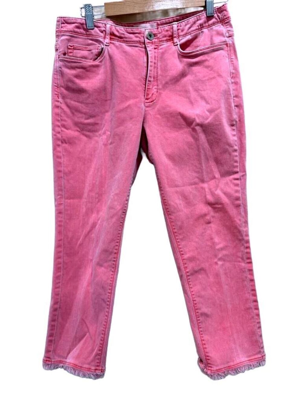 J. Jill Authentic Fit Cropped Washed Effect Pink sz 8 Womens Soft Cotton